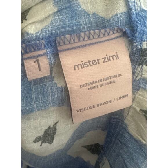 Mister Zimi Dress Women's Size 6 Blue Annabelle Kos Print Tie Mini Sundress NWT - Picture 6 of 8